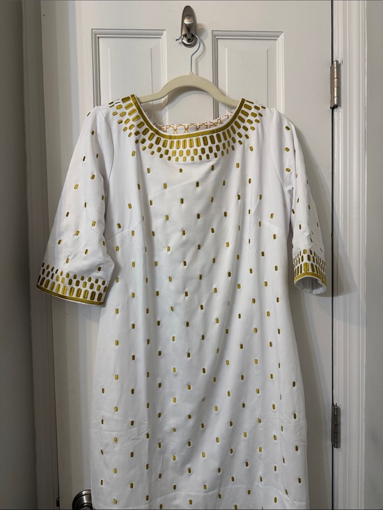 Gretchen Scott Designs Dresses & Skirts - Gretchen Scott  Rocket Girl white with gold embroidered Trim M like new
